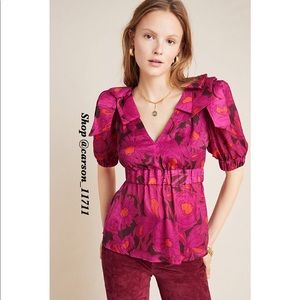 NWT Anthropologie Evelia Babydoll Blouse 14